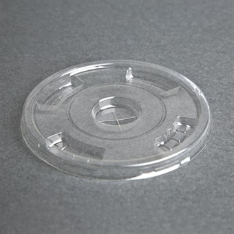 Tapa plana compostable de PLA para vasos bebidas frías de 340, 454 y 568ml Fiesta Green 