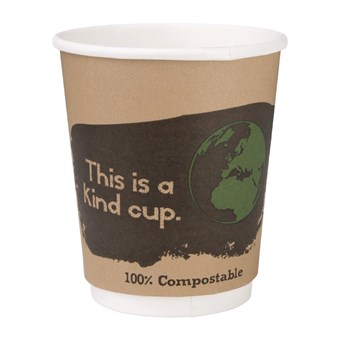 Vaso compostable bebidas calientes doble pared Fiesta Green 227ml (Caja 500) 