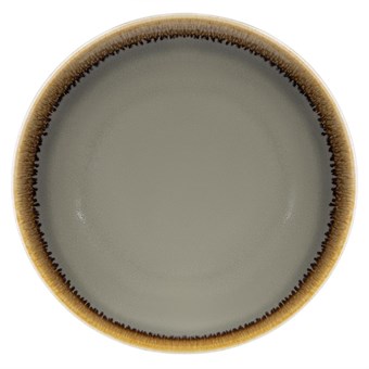 Plato redondo Olympia Kiln Coupe gris humo 178mm (Caja 6)