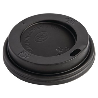 Tapa negra para vasos bebidas calientes Fiesta 225ml (Caja 1000)