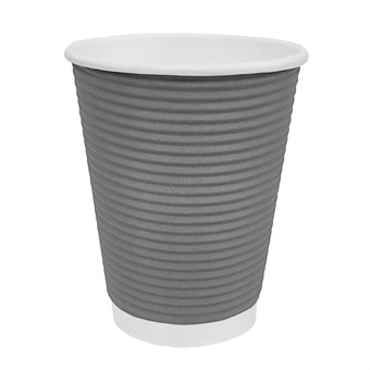 Vaso pared ondulada para bebidas calientes color carbón Fiesta 225ml (Caja 500)